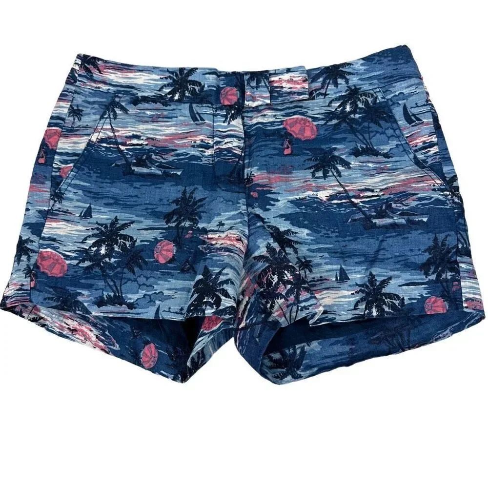 J. Crew Tropical Hawaiian Linen Shorts size 2
